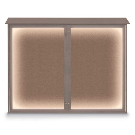 United Visual Products Triple Door Enclosed Indoor Letterboard UV1128-BRONZE-GREEN